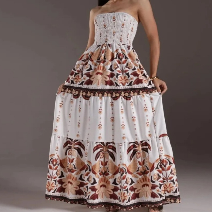 Vestido Tomara Que Caia Tropical Longo Feminino Elástico –Moda Feminina 2026