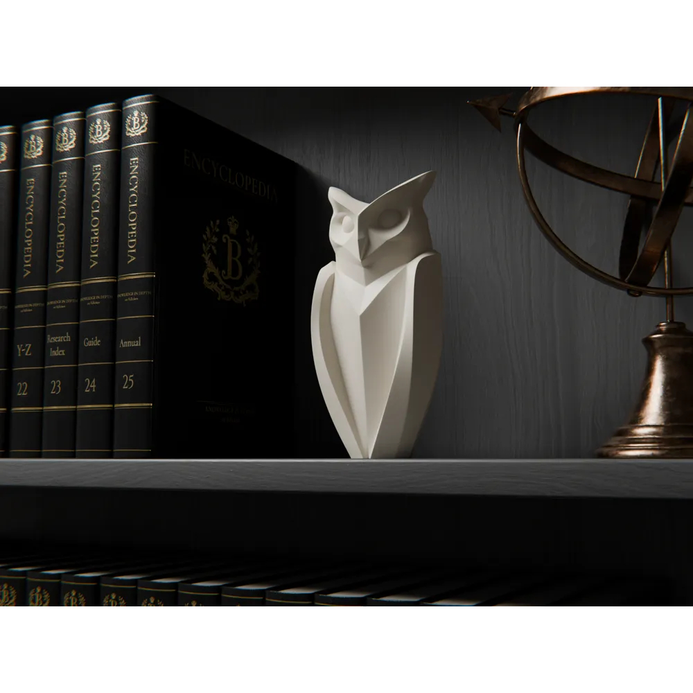 Escultura minimalista Coruja/decoração moderna/design minimalista/decoração com animais/decoração de mesa/estante