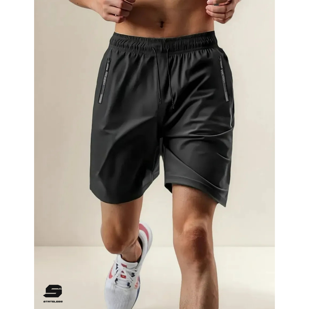Shorts Bermuda Masculino com Ziper Academia Esportivo Praia Poliamida Respirável & Leve