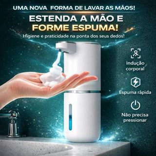 Saboneteira Automática Sensor Infravermelho 380ml Recarregável IPX5 Espuma Higiene Sem Toque BRANCO em Oferta na Shopee
