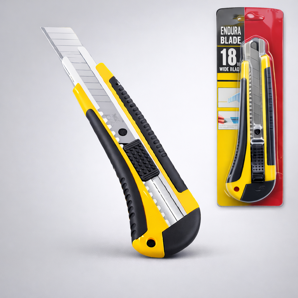 Estilete Profissional Emborrachado 18mm Com Trava Ergonômico