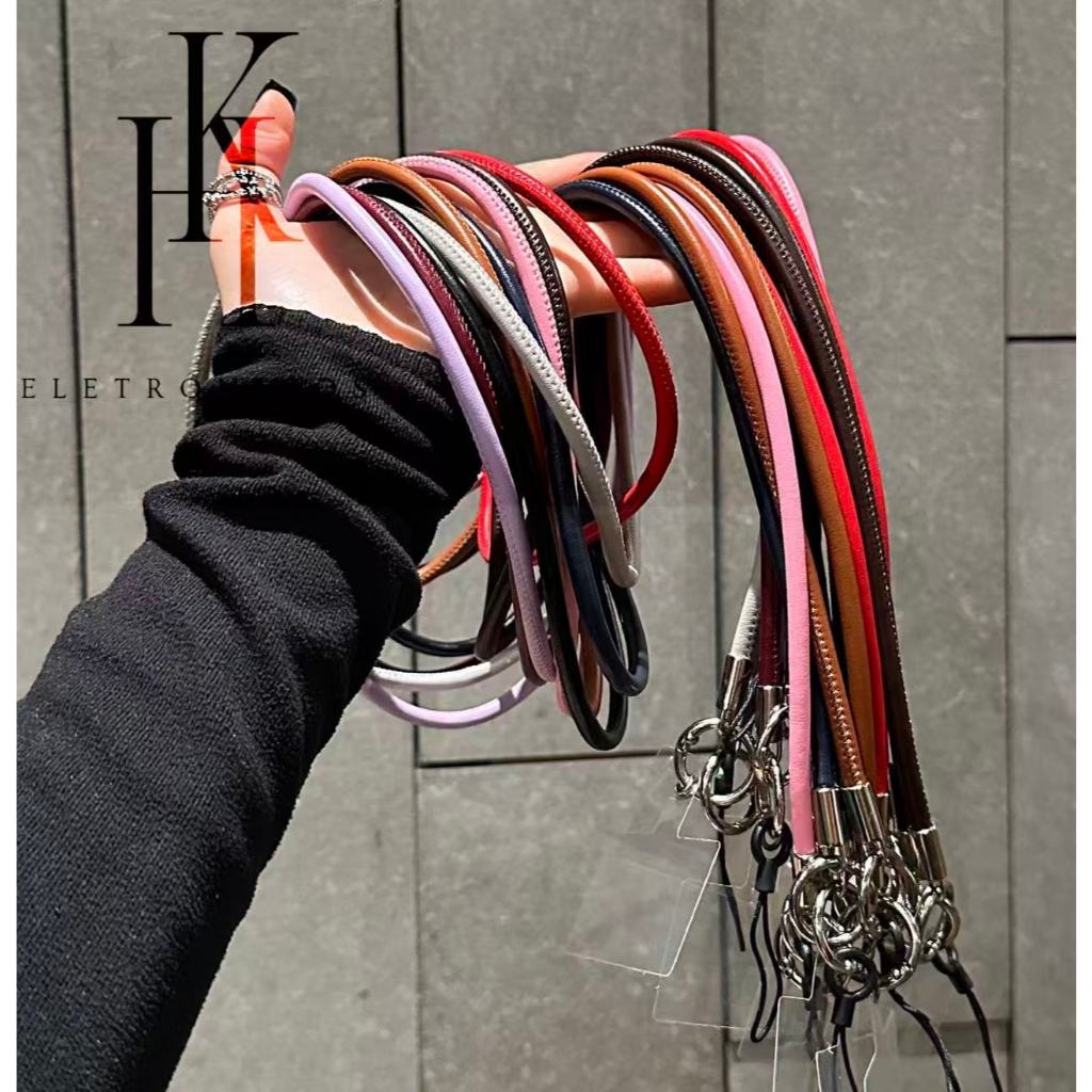 HK-Cordão de couro universal de alta qualidade para celular, cordão crossbody, capa de telefone chaveiro