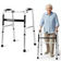 Andador Adulto Idoso Dobrável Duas Barras Regulável Aço Inox Articulado Até 120kg