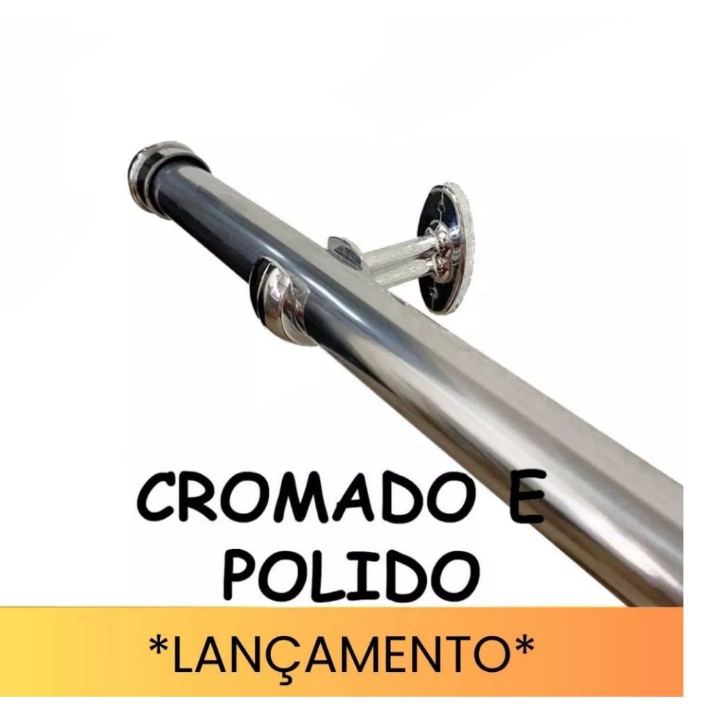 Kit Varão Para Cortinas até 4,00 Metros - 28mm (Grosso) Alumínio não enferruja