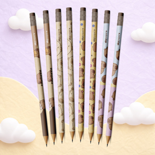 Kit 8 Lápis Grafite HB Capivara Skypaper | Com Borracha | Estampas Sortidas em Oferta na Shopee