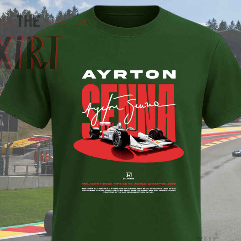 Camiseta Fórmula 1 "Senna Honda" Ayrton Senna Piloto Várias cores 100% Algodão Premium Menor Preço
