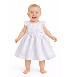 Vestido Baby Batizado Branco Bebê Menina Bordado Delicado em Oferta na Shopee
