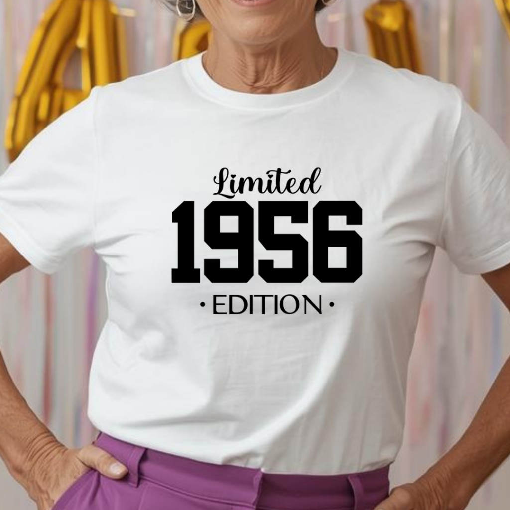 Camiseta Adulto Aniversário 70 anos - Limited Edition 1956 [est. preta] Festa Comemoração Edição Limited ZLprint