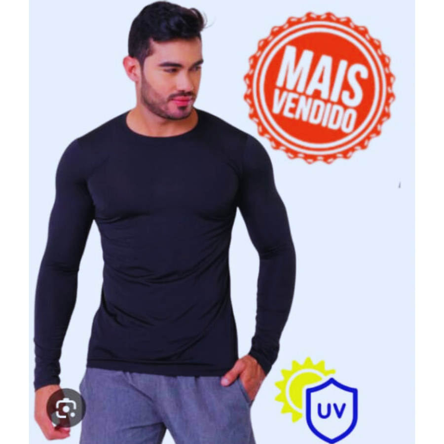 Camisa de Proteção solar Manga Longa Masculina - Tamanho GG