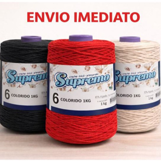 Barbante Supremo 1kg Nº6 Cru e Colorido – Artesanato, Crochê e Tricô em Oferta na Shopee