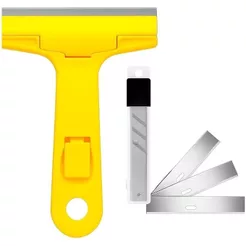 Raspador Para Limpar Box Piso Vidro Cerâmica Azulejo Aparelho + 6 Laminas