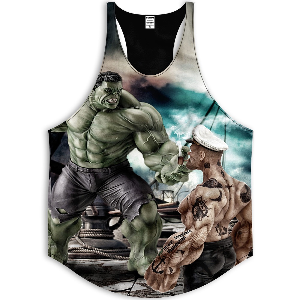 Regata Cavada  Hulk vs Popeye Treino Academia Dry Fit Dia a Dia em Oferta na Shopee