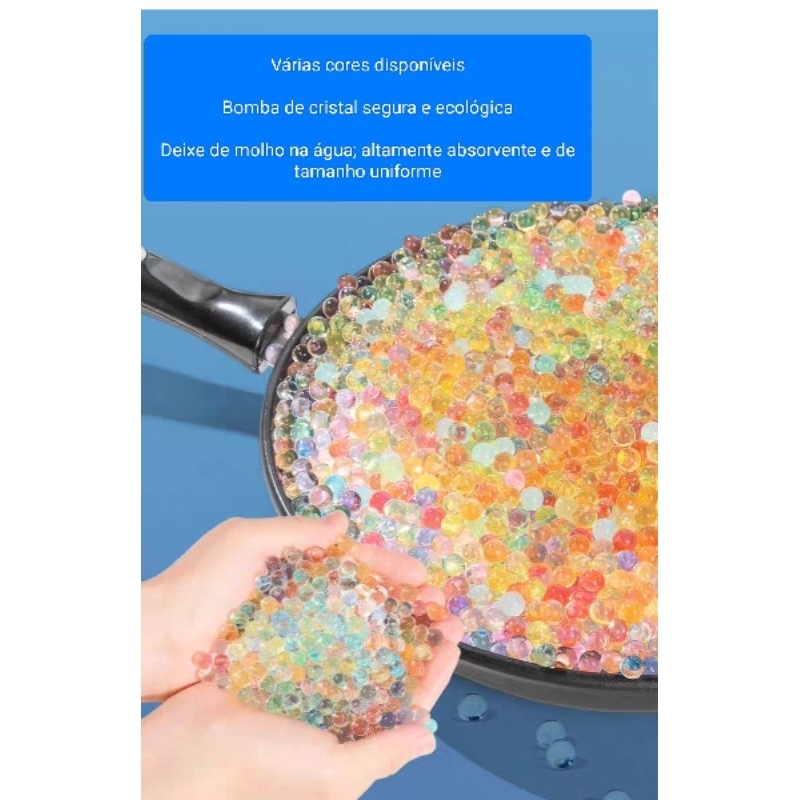 Kit 5mil 25g/10mil 50g/20 Mil 100g Bolinhas Gel Hidrogel colorido 7-8mm Bolas Orbeez Cristal BBs Brinquedo