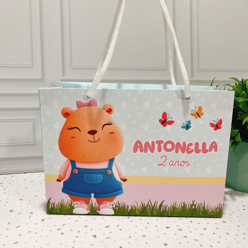 Sacolinha Personalizada  Capivara | Sacolinha | Lembrancinha Aniversário PEGUE E MONTE
