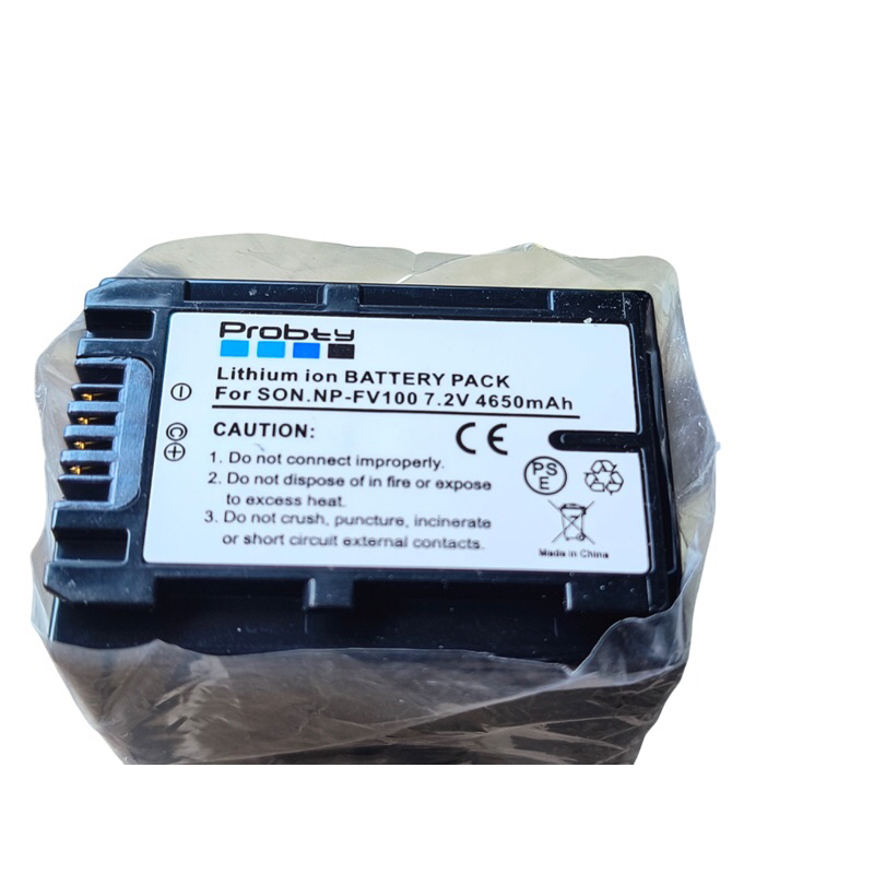 BATERIA PROBTY NP-FV100 4650 Mah FP90 FH100 FILMADORAS SONY HDR-X150 NEX-VG10 HDR-CX130 DCR-SX65 HDR-CX210 HDR-PJ430