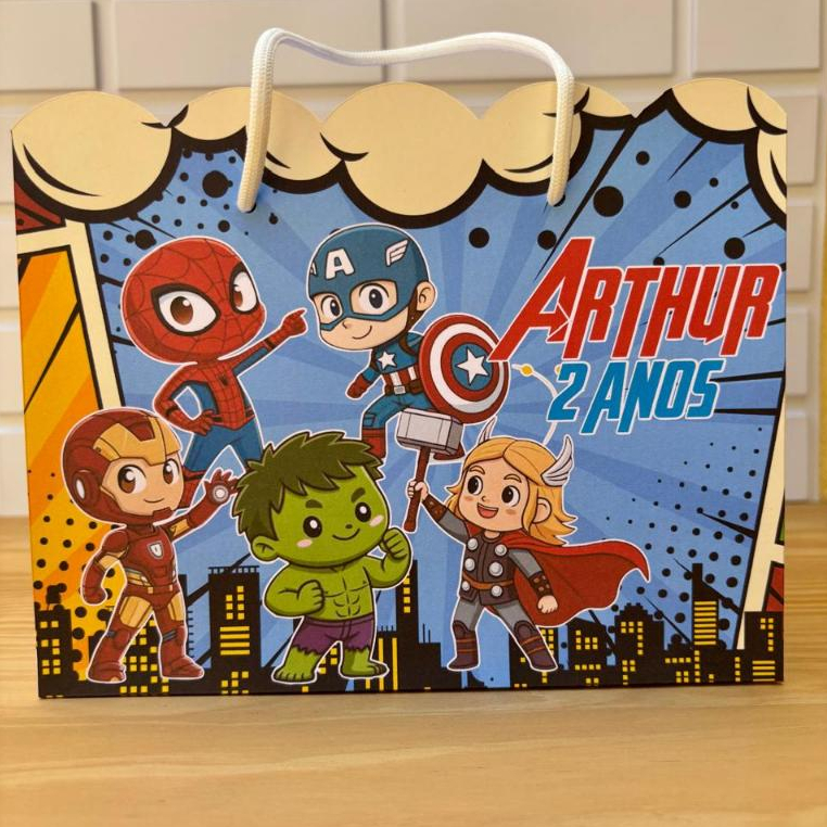 10 Sacolinha Super heróis - Vingadores Personalizado - Sacolinha - Lembrancinha - Aniversário