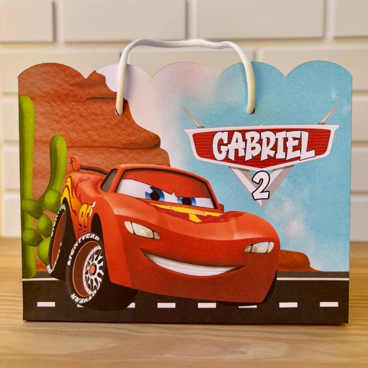10 Sacolinha Carros Personalizado - Sacolinha - Lembrancinha - Mimos - Aniversário Carros