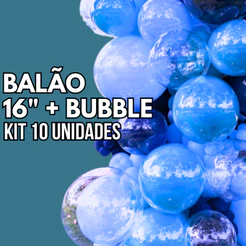 Kit 10 Balões Encapsulados - Bubble 18" + Balão 16" Balão Aéreo