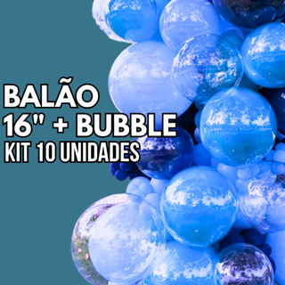 Kit 10 Balões Encapsulados - Bubble 18" + Balão 16" Balão Aéreo em Oferta na Shopee