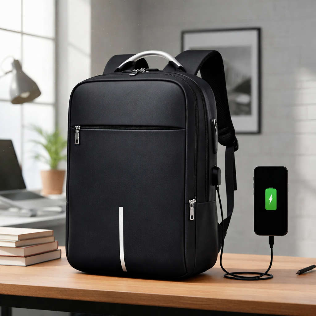 Mochila Executiva Impermeável Notebook Usb Fone Ouvido Antifurto Cadeado Bolsa Slim Premium