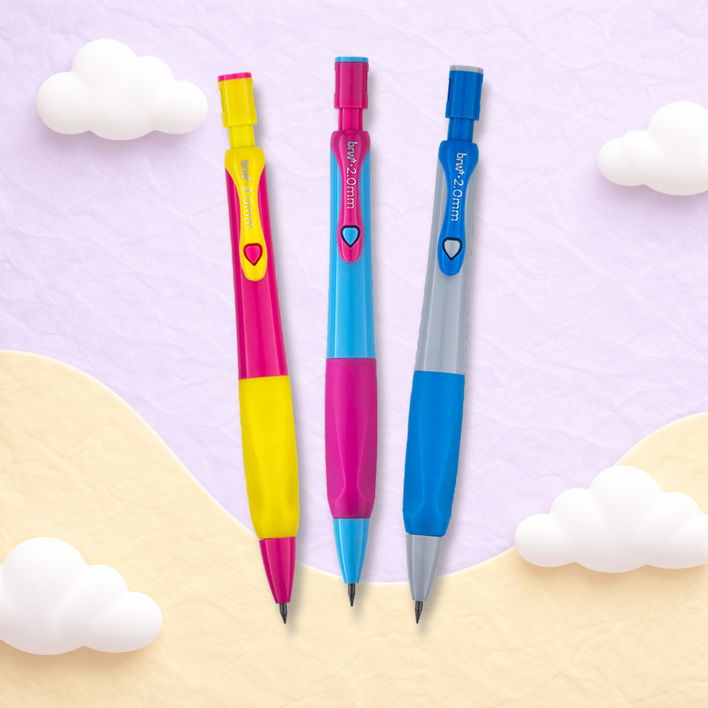 Kit 2 Lapiseiras 2.0mm Pop Line BRW | Com Apontador – Cores Sortidas