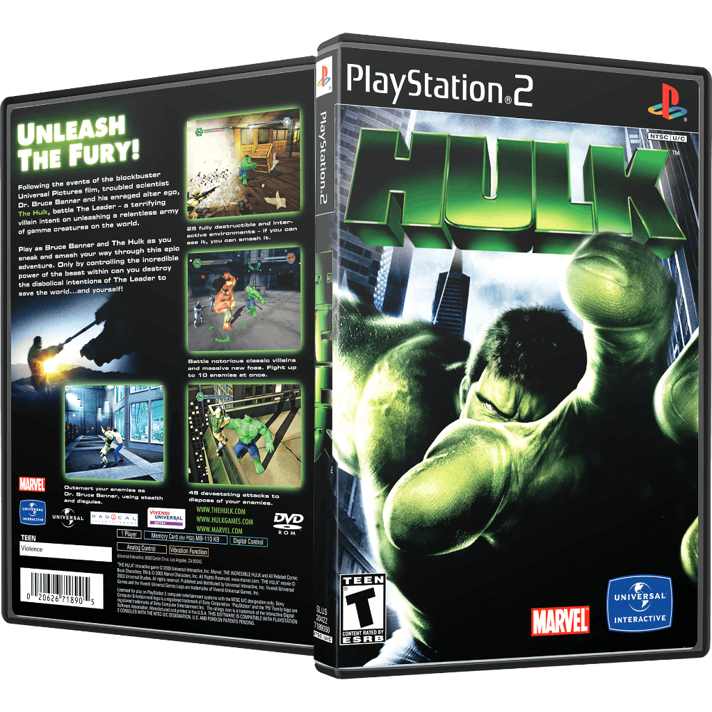 Hulk PS2 – Mídia Física Com Encarte + Box Completo
