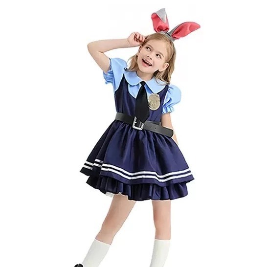 Fantasia Policial Coelho Unissex Judy Zootopia Festa Temática Carnaval Dia das Crianças em Oferta na Shopee