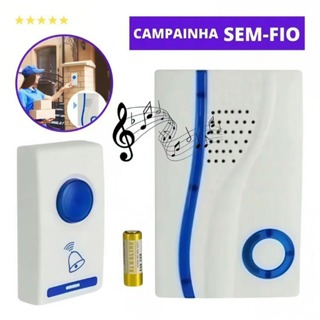 Campainha Sem Fio Residencial Com Tomada 100 Metros De Alcance Bivolt em Oferta na Shopee