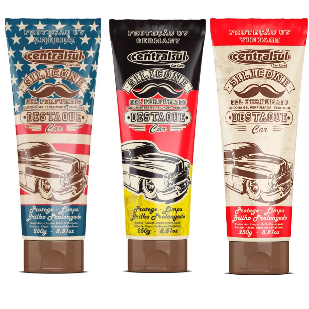 Kit 3 Silicone em Gel Destaque Centralsul 250g Germany America Vintage