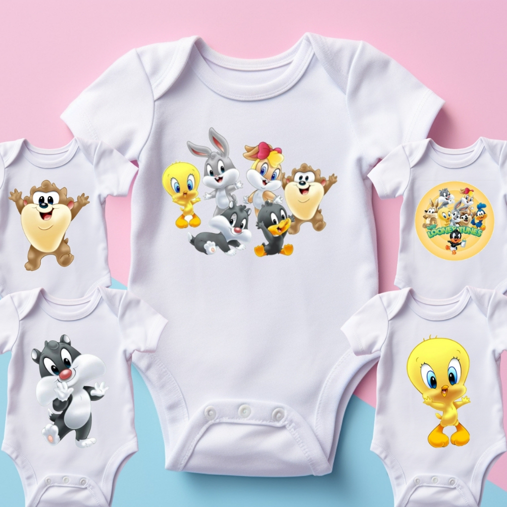 Body Infantil para bebê com Tema Looney Tunes