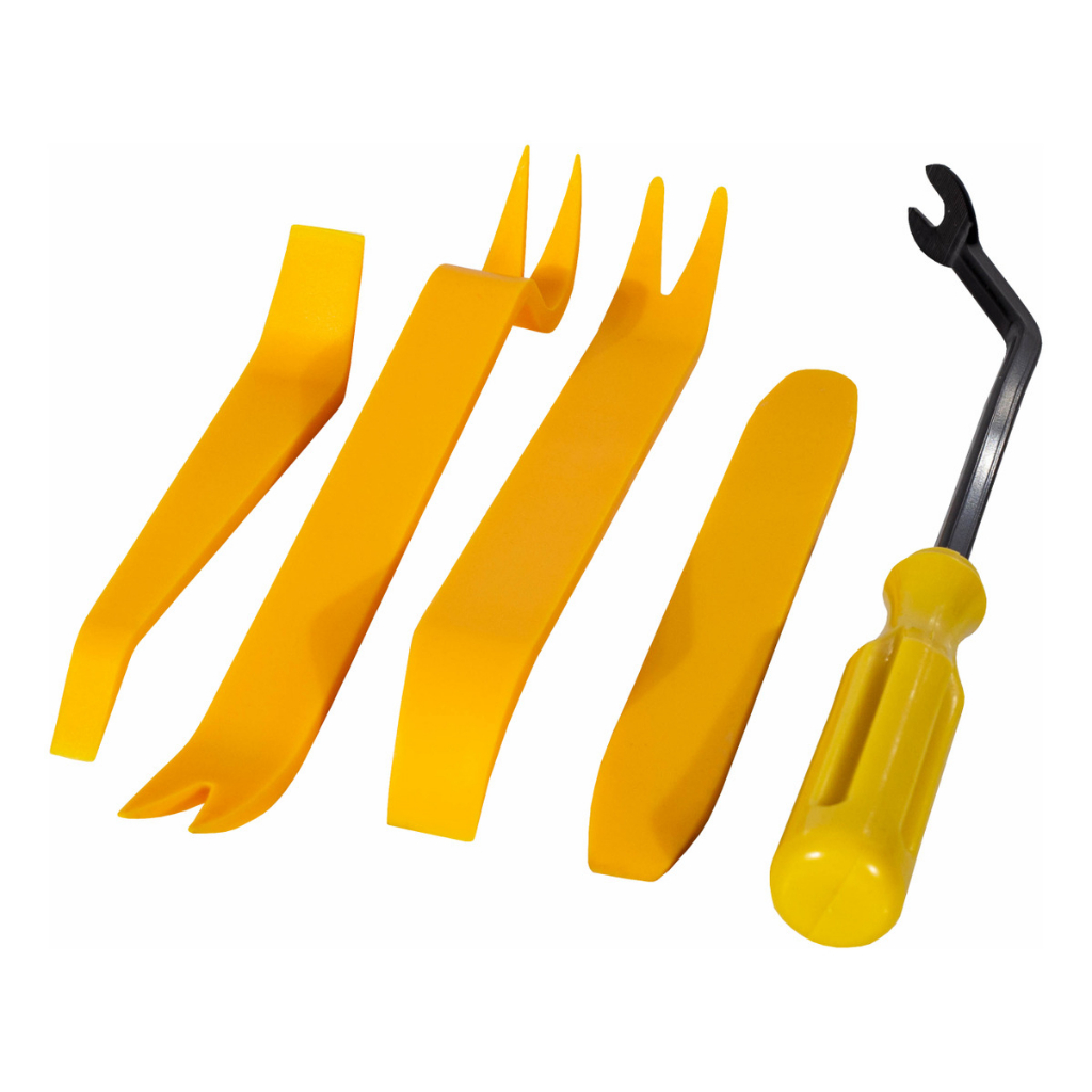Jogo Espátulas Automotivas Profissional Nylon 5 Peças Graff Desmontar Painel Forro Porta Resistente