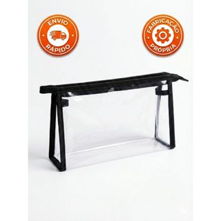 Necessarie de Plástico Transparente PVC 020mm reforçada com ziper - Viagem Maquiagem Aeroporto Impermável uso diário em Oferta na Shopee