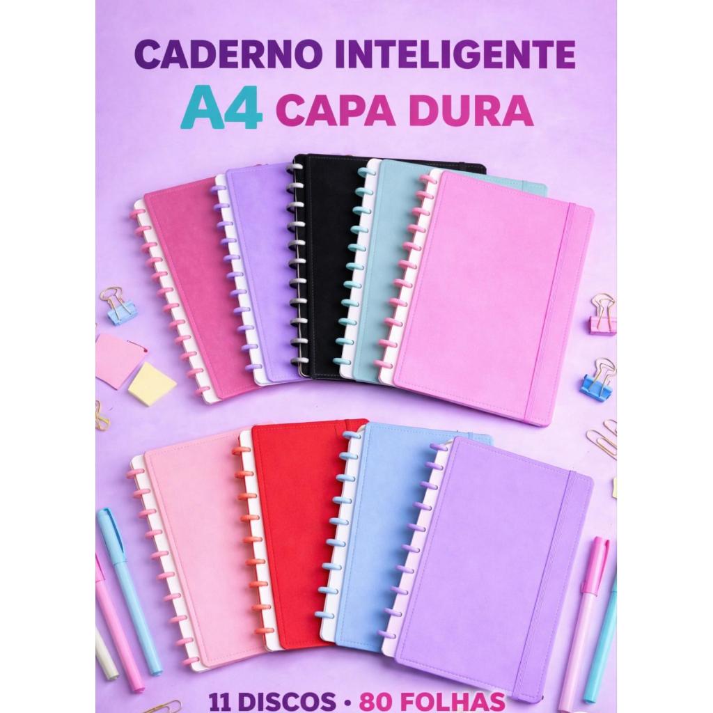 Caderno De Discos Inteligente Grande A4 Capa Dura 80 Folhas Pautadas Fichário Universitário em Oferta na Shopee