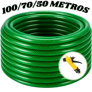 Rolo Mangueira Jardim 100/70/50 Metros  Trançada Tripla Camada. em Oferta na Shopee