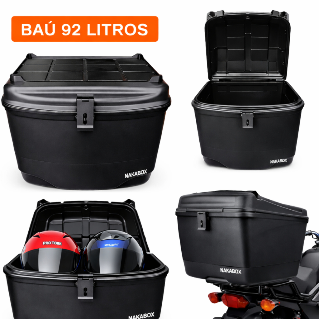 Baú Moto 92L NakaBo Grande Motoboy Delivery Alta Resistência em Oferta na Shopee