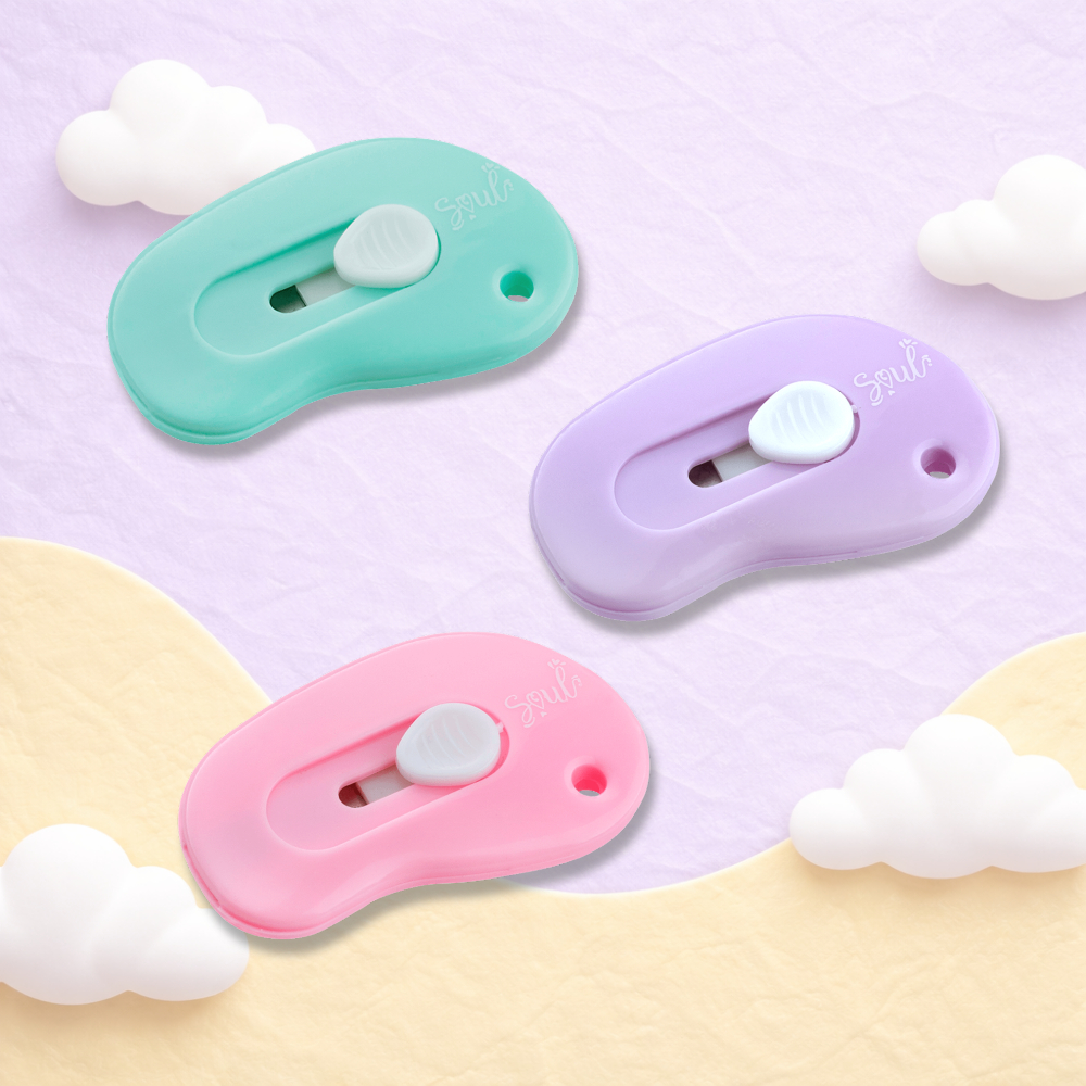 Mini Estilete Soul BRW | Colorido Pastel com Lâmina Retrátil