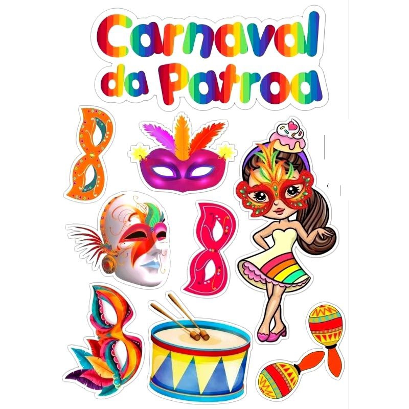 topo de bolo de carnaval em Oferta na Shopee