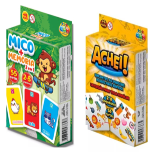 Jogo Do Mico + Jogo Da Memória Achei 55 Cartas 2 em 1 a partir de 4 anos de Idade Brinquedo para Men em Oferta na Shopee