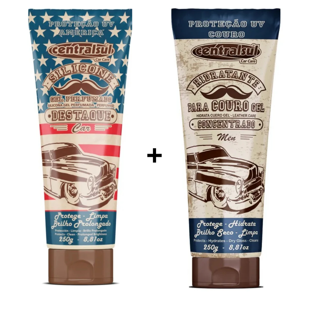 Silicone Gel Men America + Hidratante Para Couro Gel Concentrado Men Centralsul 250g