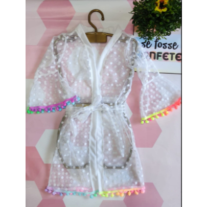 Saída de Praia Infantil com Amarração | Branca | Moda Praia Verão Menina