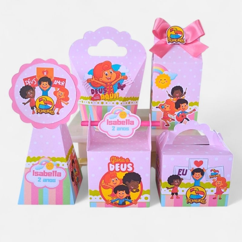 Kit 3 PALAVRINHAS Rosa personalizados/ PEGUE E MONTE ,lembrancinhas festa aniversário