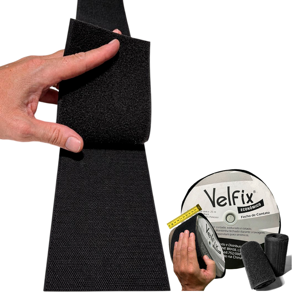 Velcro Preto 100mm  macho/femea (NÃO É ADESIVO) em Oferta na Shopee