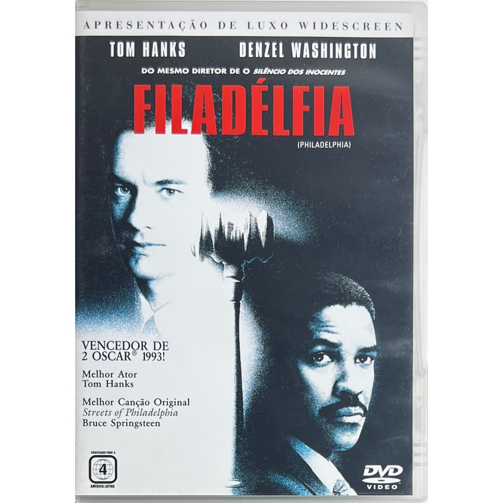 Filadélfia - 1993 - Tom Hanks e Denzel Washington - DVD Original Novo