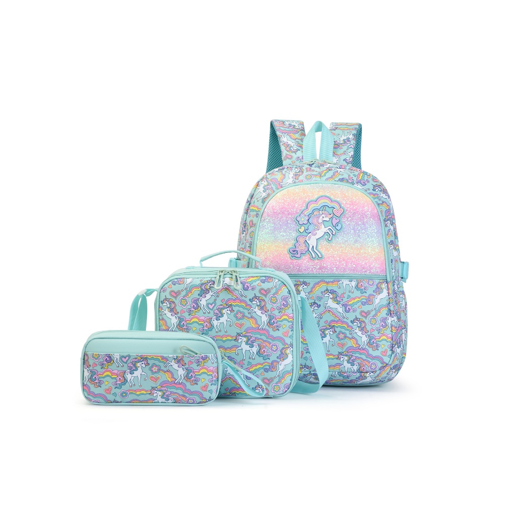 Mochila kit escolar de unicórnio /sereia, conjunto feminino,faculdade, mochila infantil de grande capacidade para escola em Oferta na Shopee