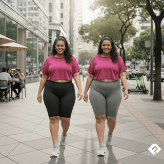 Kit 2 Bermuda Legging Plus Size Fitness Ciclista Cintura Alta Treino em Oferta na Shopee