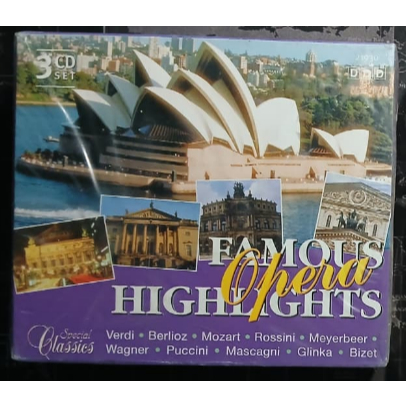 CD triplo Famous Opera Highlights - CD 3'. Wagner, Puccini, Mozart, Rossini, etc. 7 temas.