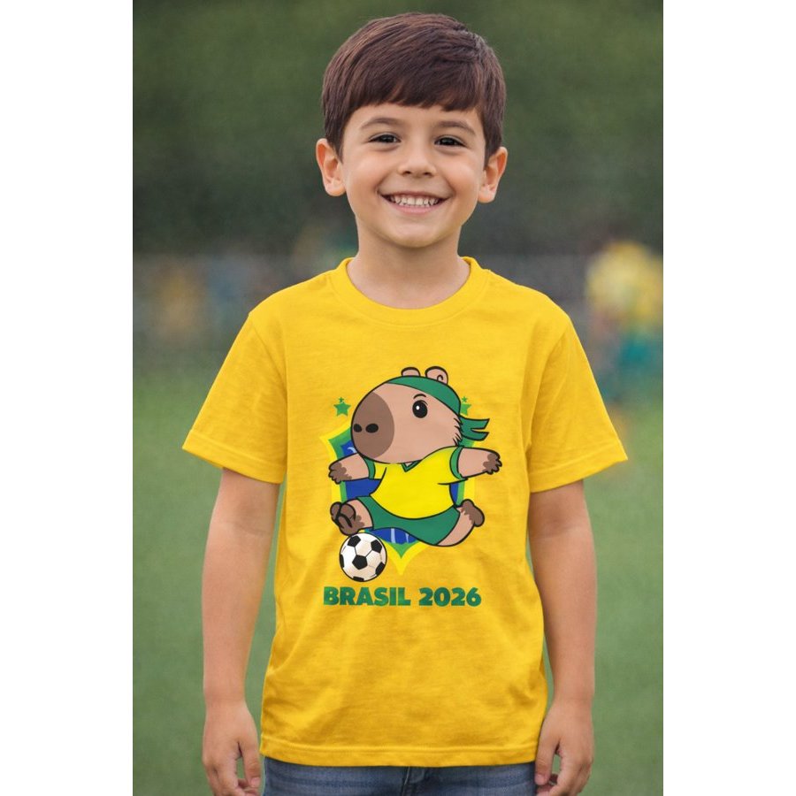 Camisa do Brasil Infantil Copa Juvenil Unissex Verde Amarela Futebol