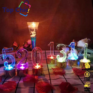 Vela LED Eletrônica Multicolorida com Número – Pisca-Pisca DIY para Festas e Decoração Noturna