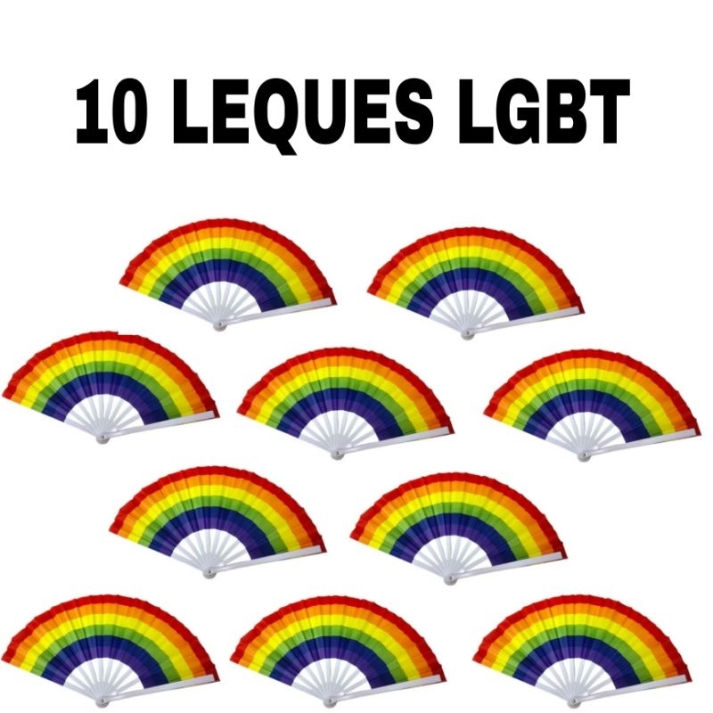 kit 10 leques LGBT grande revenda atacado carnaval festas colorido arco íris