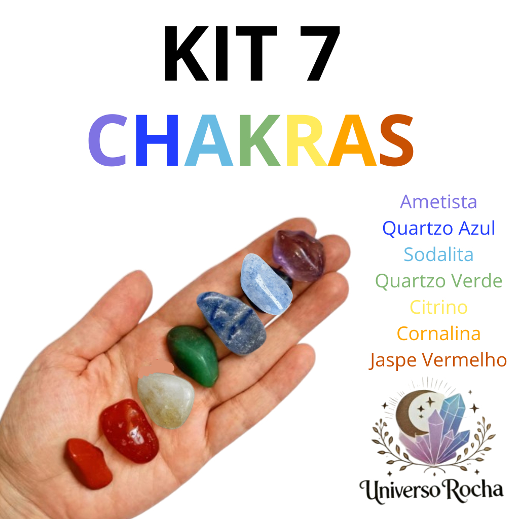 Imagem Kit de Pedras 100% Naturais para os 7 Chakras | Cristais para Meditação, Cura e Energia Espiritual ÚLTIMAS UNIDADES